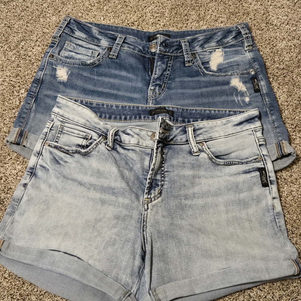 Silver Jeans Blue and Light Blue Jean Shorts